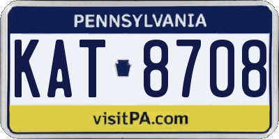 PA license plate KAT8708