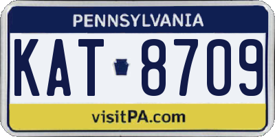 PA license plate KAT8709