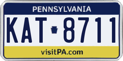 PA license plate KAT8711