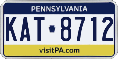 PA license plate KAT8712