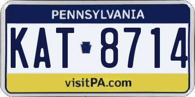 PA license plate KAT8714