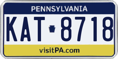 PA license plate KAT8718