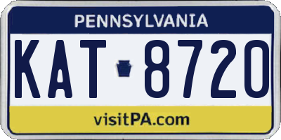 PA license plate KAT8720