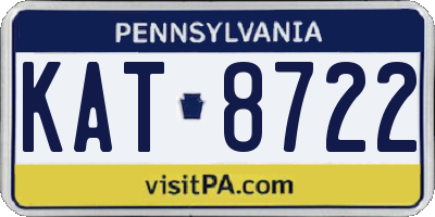 PA license plate KAT8722