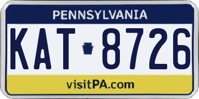 PA license plate KAT8726