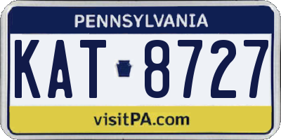 PA license plate KAT8727