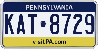 PA license plate KAT8729