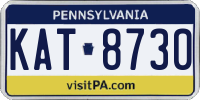PA license plate KAT8730