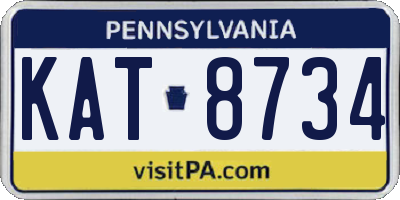 PA license plate KAT8734