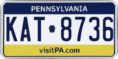PA license plate KAT8736