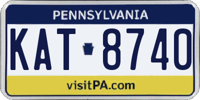 PA license plate KAT8740