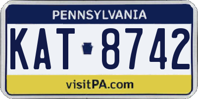 PA license plate KAT8742