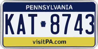 PA license plate KAT8743