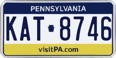 PA license plate KAT8746