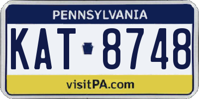 PA license plate KAT8748