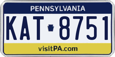 PA license plate KAT8751