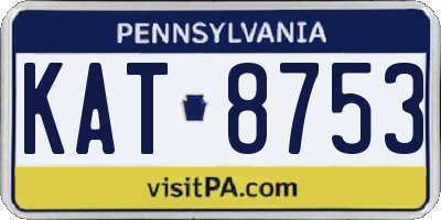 PA license plate KAT8753