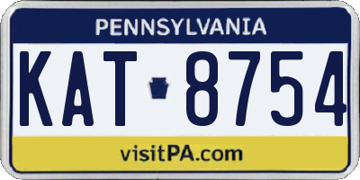PA license plate KAT8754