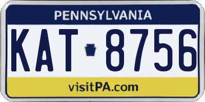 PA license plate KAT8756