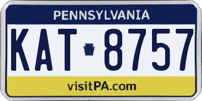 PA license plate KAT8757