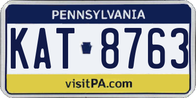 PA license plate KAT8763