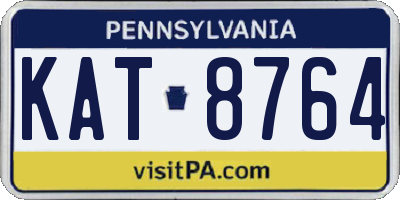 PA license plate KAT8764