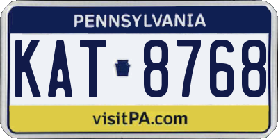 PA license plate KAT8768