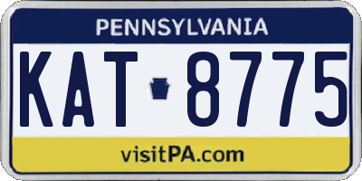 PA license plate KAT8775