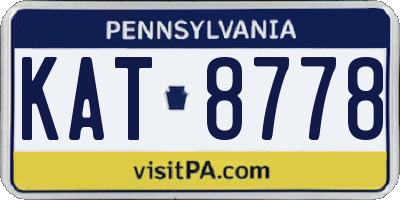 PA license plate KAT8778