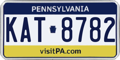PA license plate KAT8782