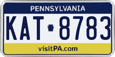 PA license plate KAT8783