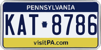 PA license plate KAT8786