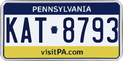 PA license plate KAT8793