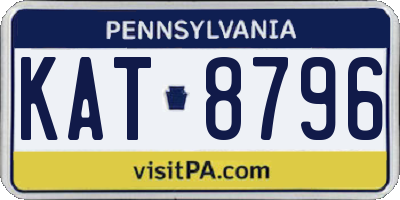 PA license plate KAT8796