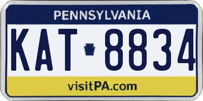 PA license plate KAT8834