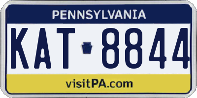 PA license plate KAT8844