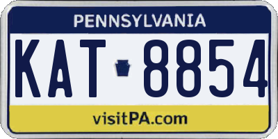 PA license plate KAT8854