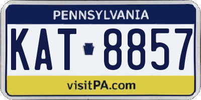 PA license plate KAT8857