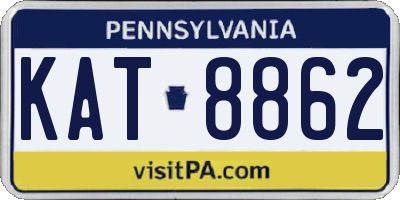 PA license plate KAT8862
