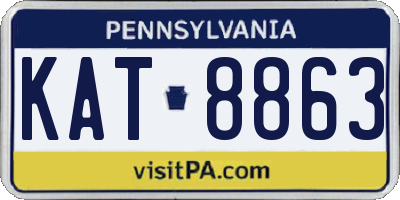 PA license plate KAT8863
