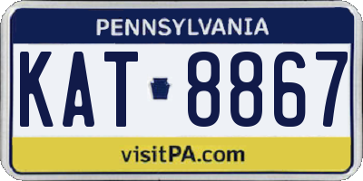 PA license plate KAT8867