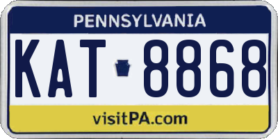PA license plate KAT8868