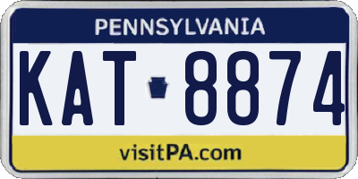 PA license plate KAT8874
