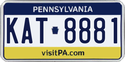 PA license plate KAT8881