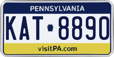 PA license plate KAT8890