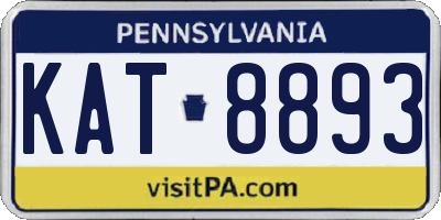 PA license plate KAT8893