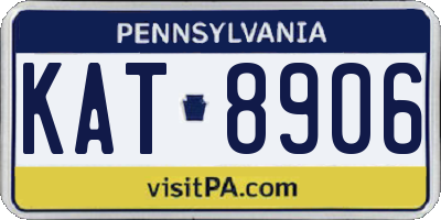 PA license plate KAT8906