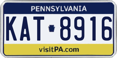 PA license plate KAT8916