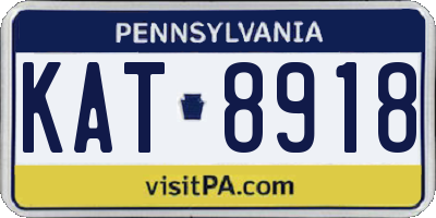 PA license plate KAT8918