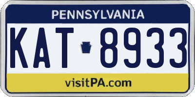 PA license plate KAT8933